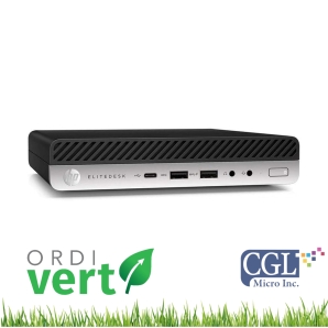 Tour HP Elitedesk 800G5 Micro i5/16G/256SSD/W11P OrdiVert Revalorisée